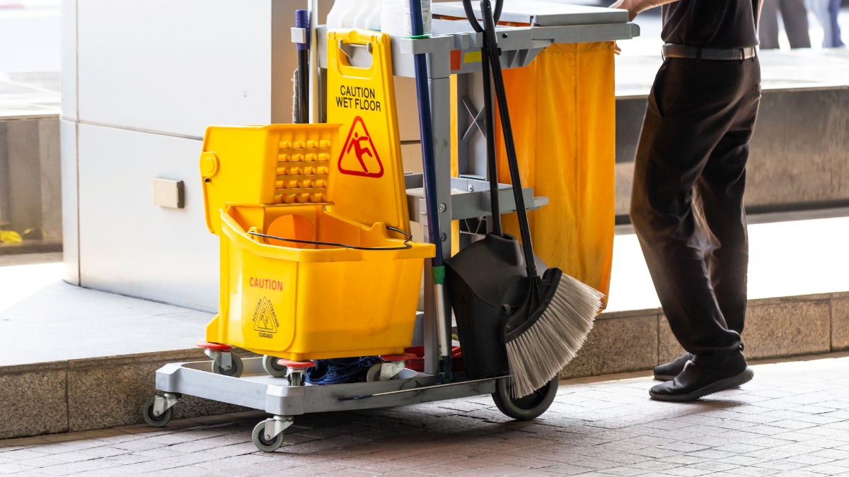 Residential cleaning team using professional cleaning equipment while serving homes.